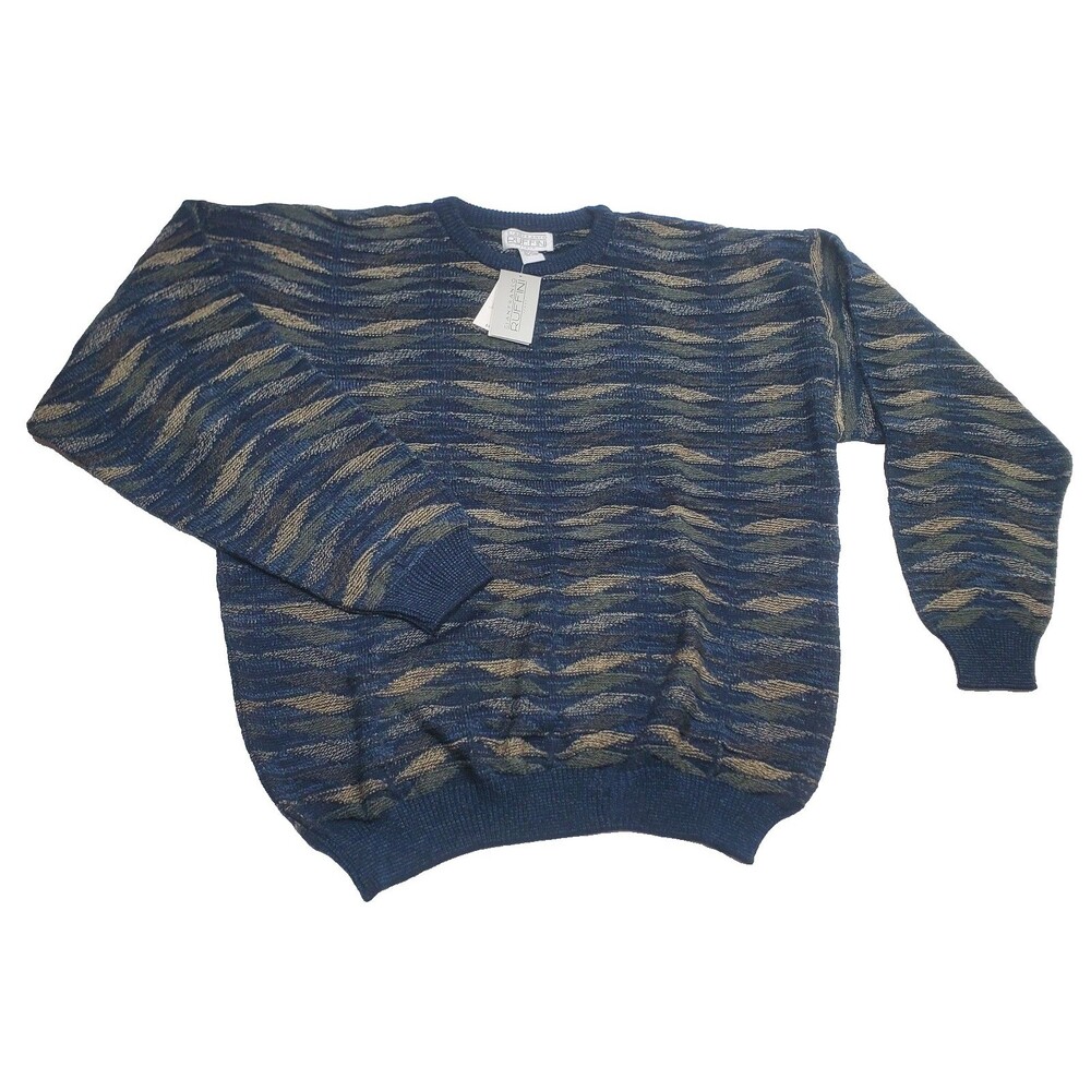 NOS Vintage Gianfranco Ruffini Sweater Men XL Italy Shiver 90 Retro Grandpa Knit
